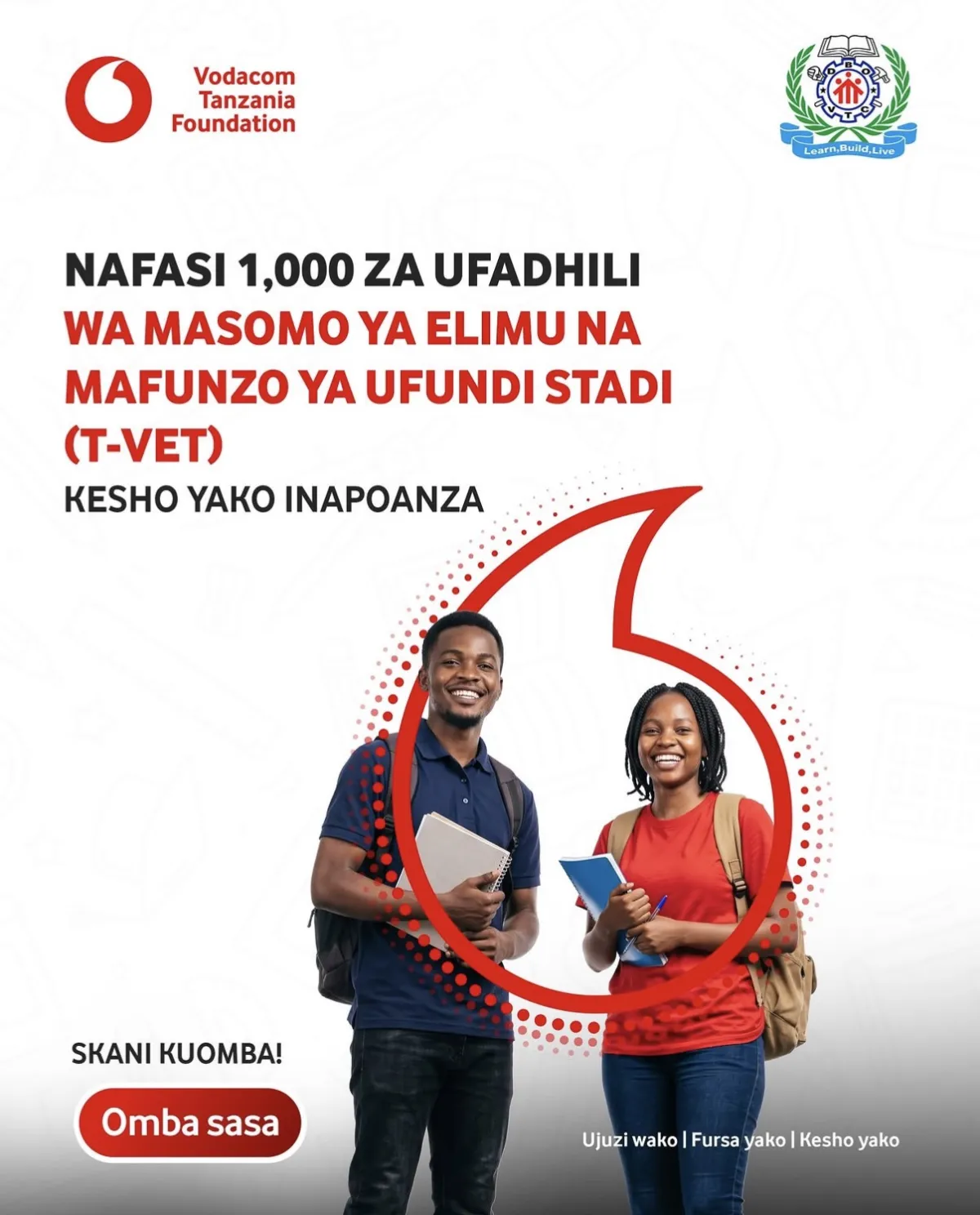 Vodacom Tanzania Foundation Announces 1,000 T-VET Scholarships
